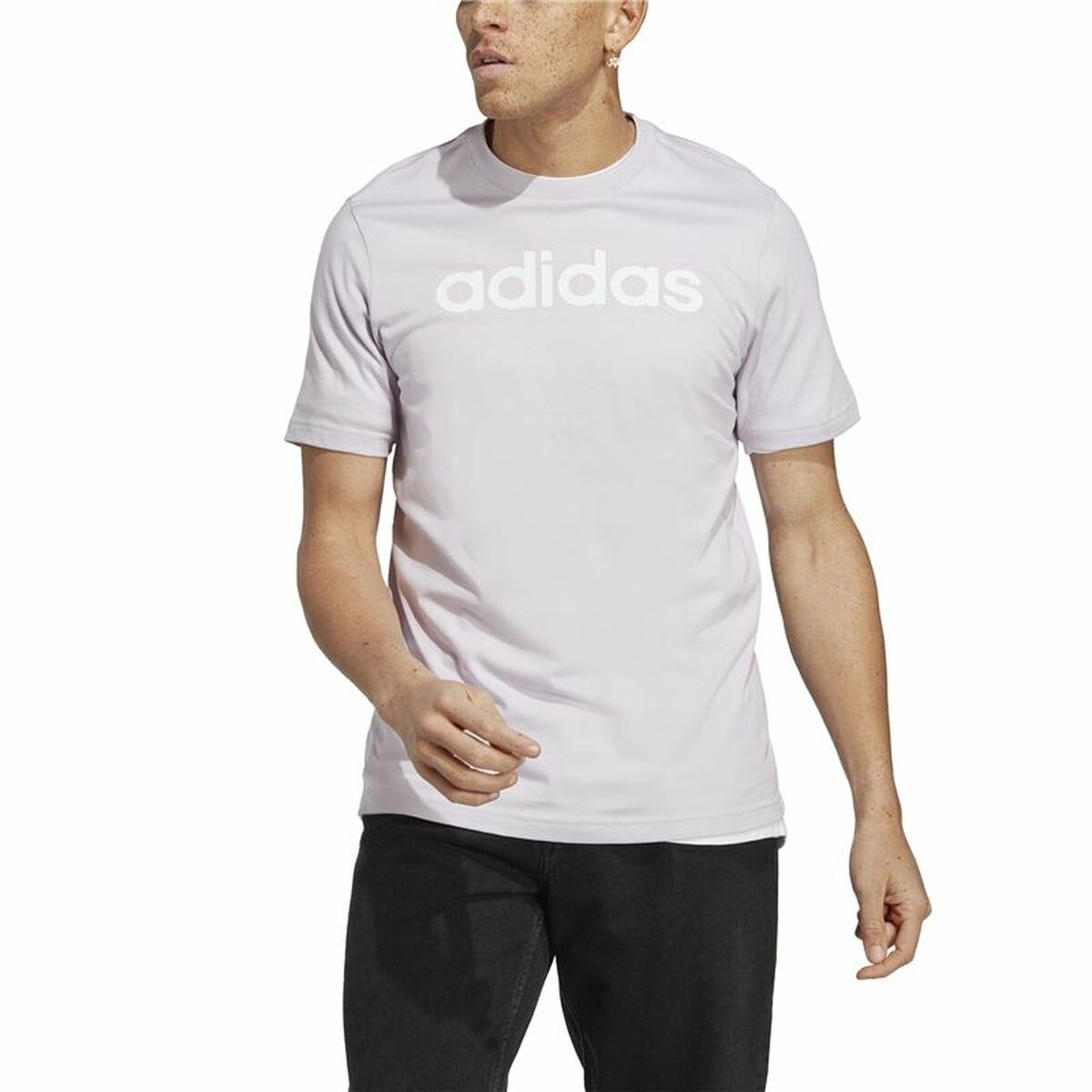 Men’s Short Sleeve T-Shirt Adidas Essentials Lilac-6