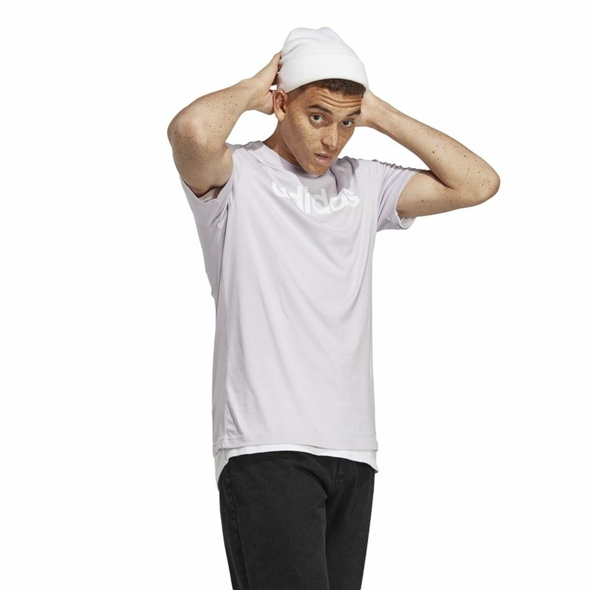 Men’s Short Sleeve T-Shirt Adidas Essentials Lilac-4