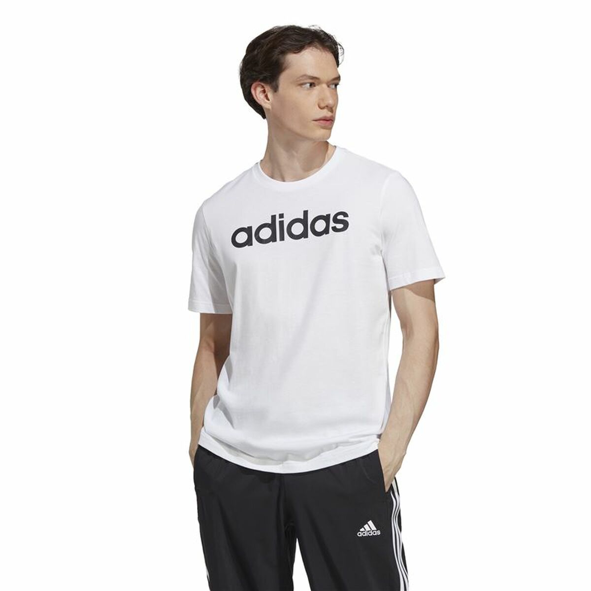 Men’s Short Sleeve T-Shirt Adidas Essentials Linear Logo XL-7