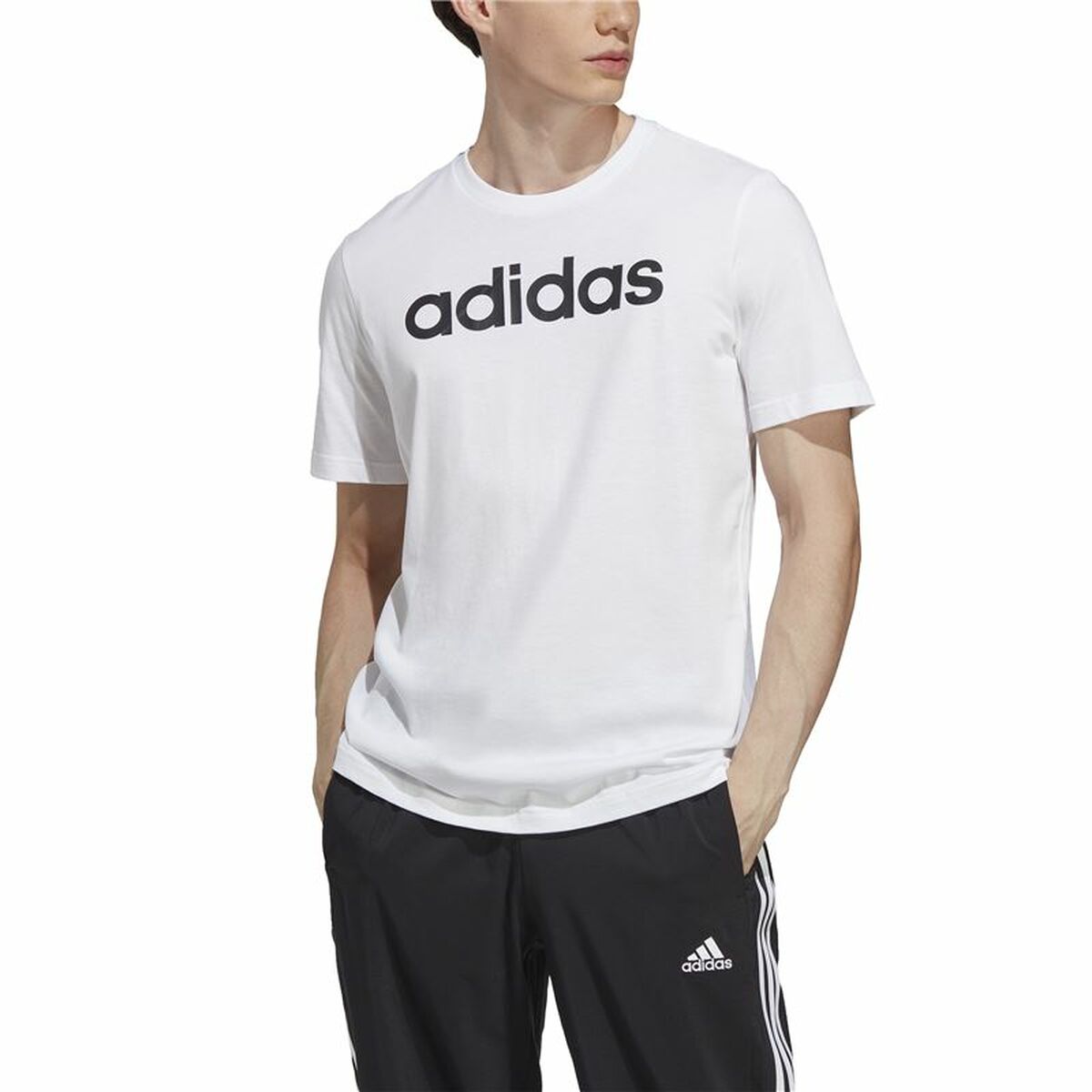 Men’s Short Sleeve T-Shirt Adidas Essentials Linear Logo XL-6