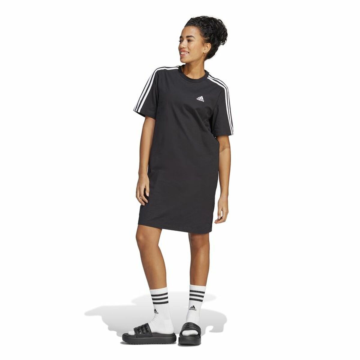 Dress Adidas 3S Boyfriend Single Black-6