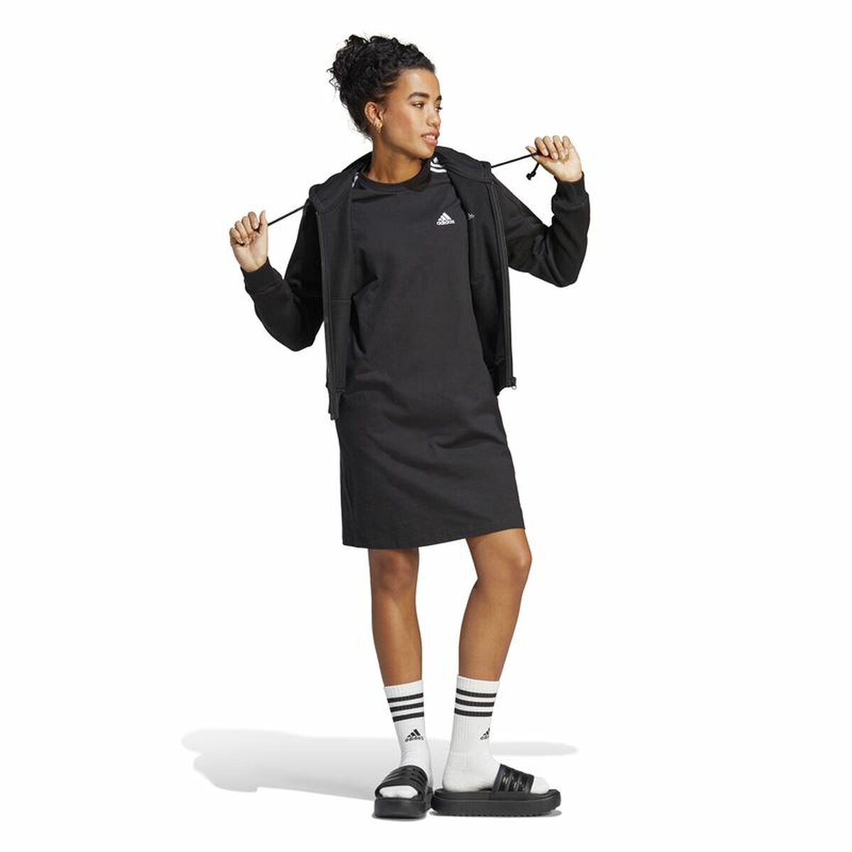 Dress Adidas 3S Boyfriend Single Black-3