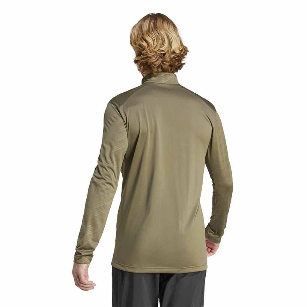 Men’s Sweatshirt without Hood Adidas Mt Half Zi Ls Brown-4