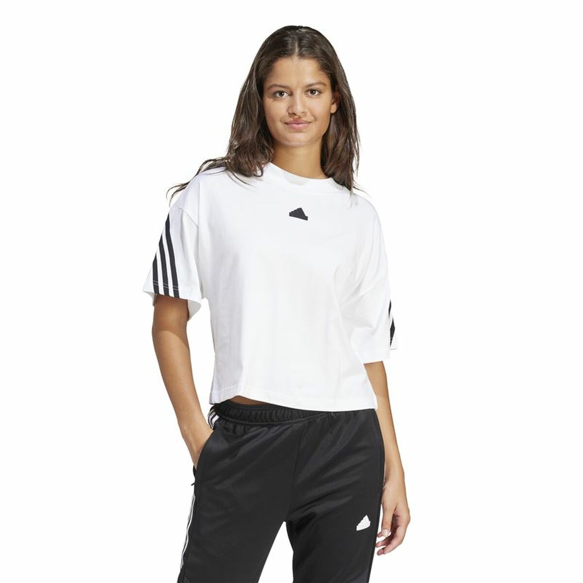 Women’s Short Sleeve T-Shirt Adidas Future Icons 3 Bandas (S)-6
