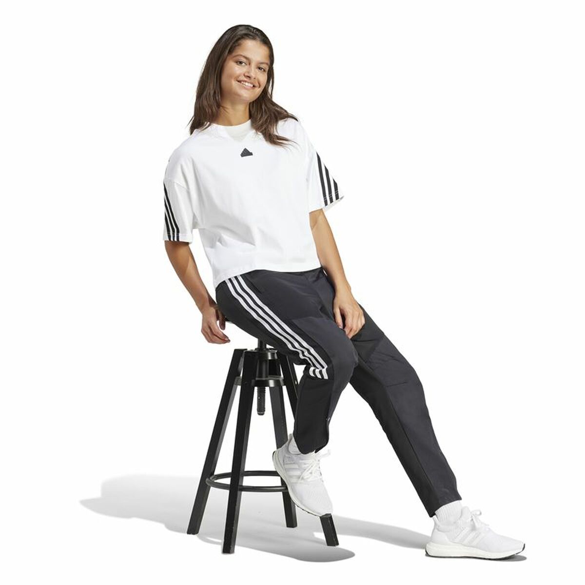Women’s Short Sleeve T-Shirt Adidas Future Icons 3 Bandas (S)-4