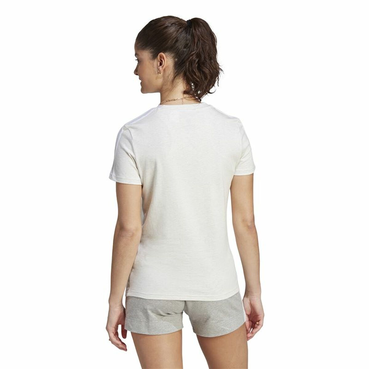 Women’s Short Sleeve T-Shirt Adidas 3S White-4