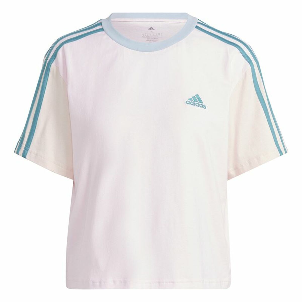Women’s Short Sleeve T-Shirt Adidas 3S Cr White-0