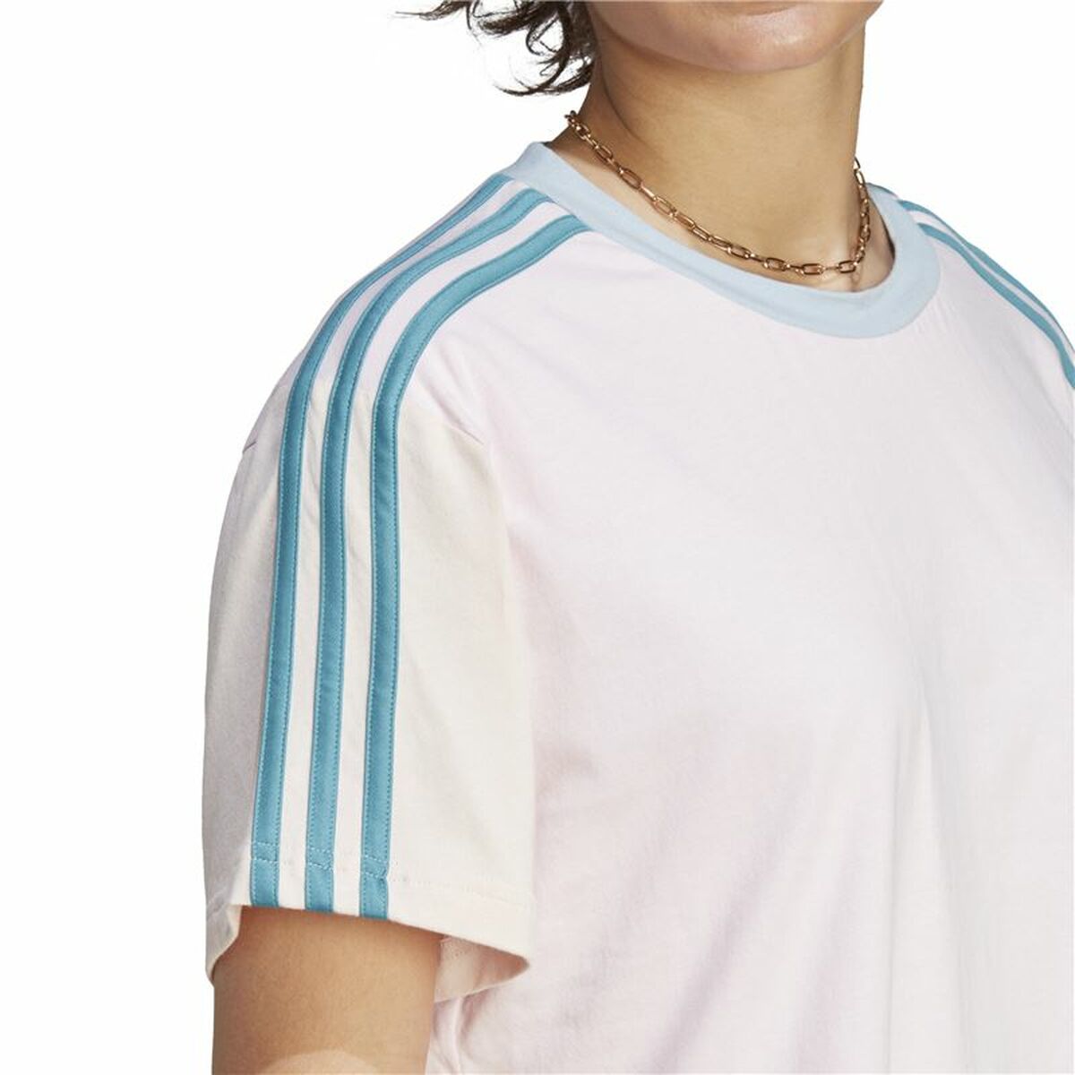 Women’s Short Sleeve T-Shirt Adidas 3S Cr White-1