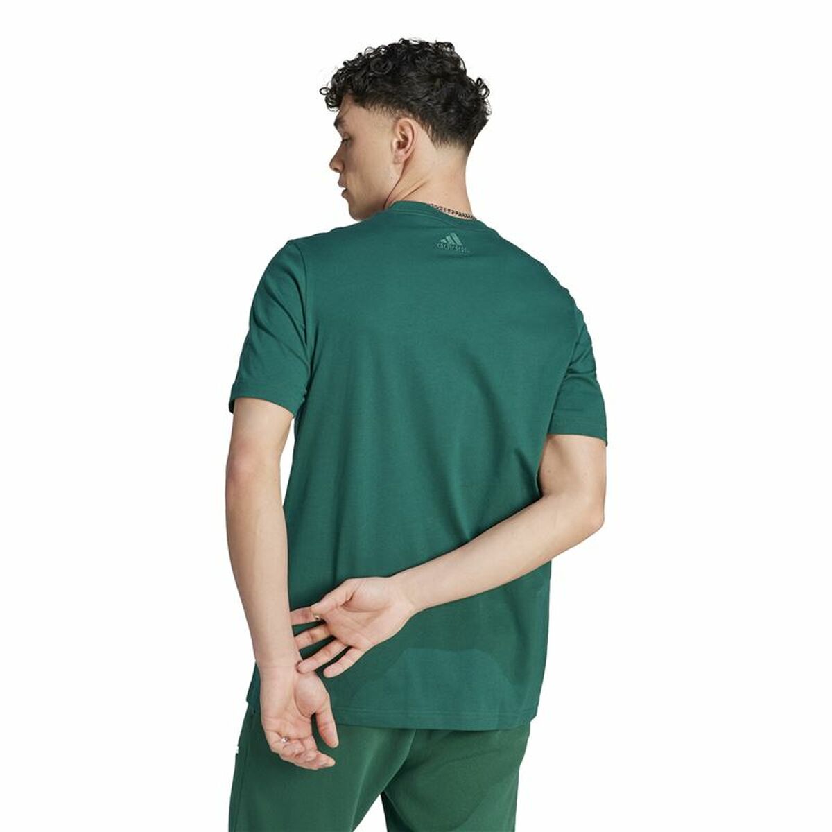 Men’s Short Sleeve T-Shirt Adidas Linear Sj Olive S-4