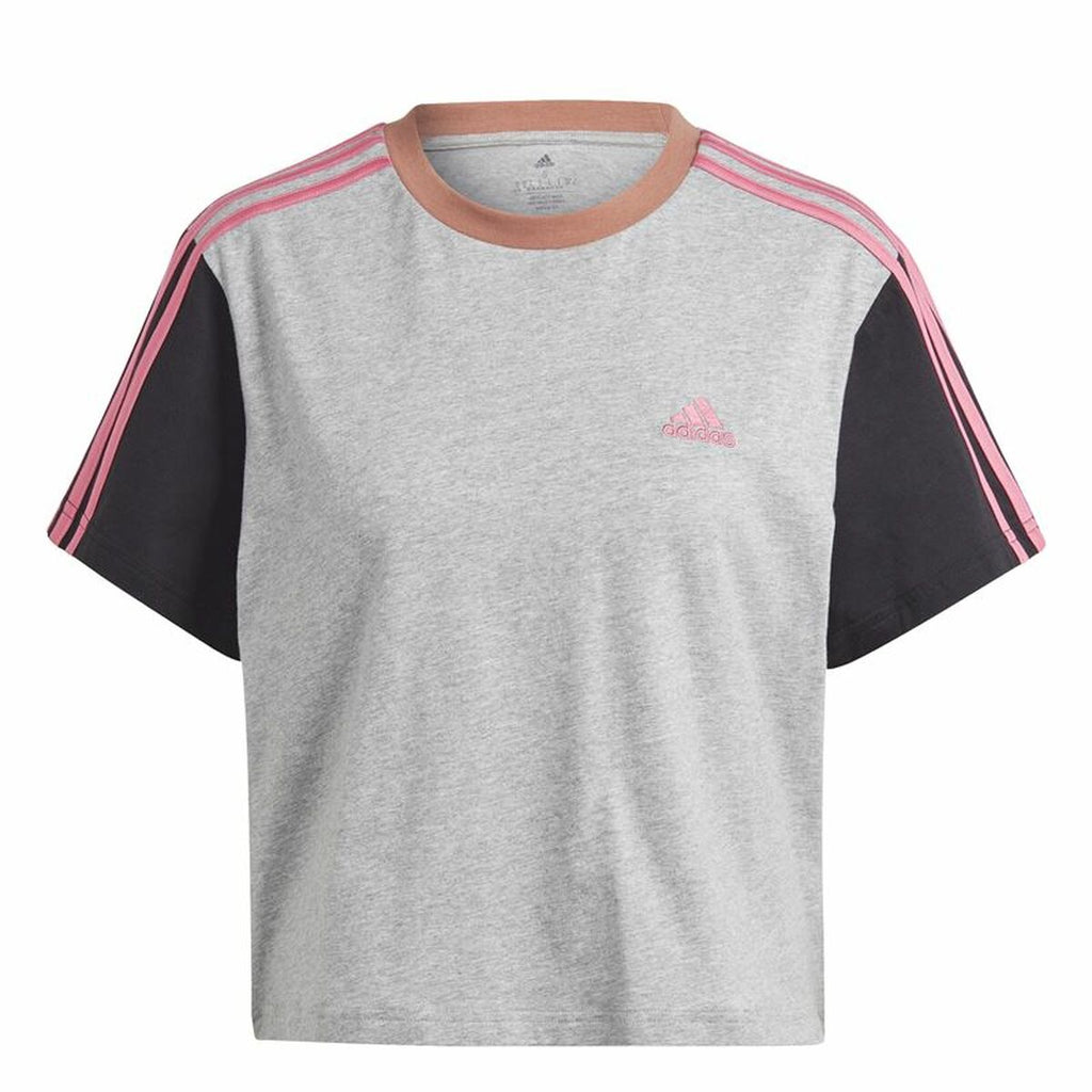 Women’s Short Sleeve T-Shirt Adidas 3S Cr Grey-0