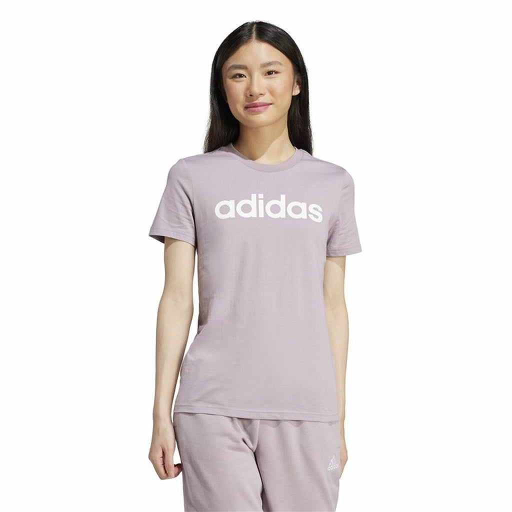 Women’s Short Sleeve T-Shirt Adidas Linear (XS)-4