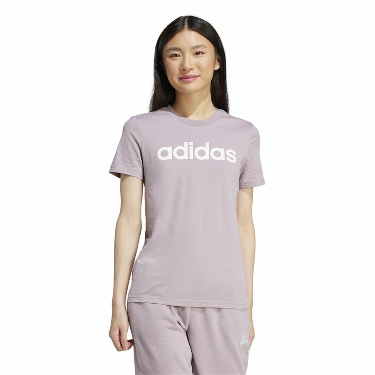 Women’s Short Sleeve T-Shirt Adidas Linear (XS)-4