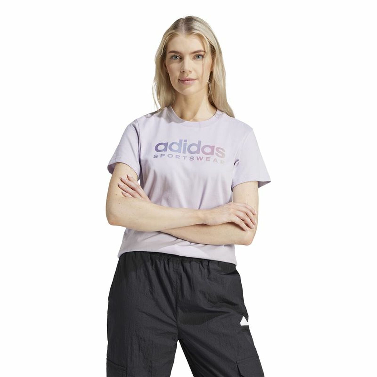 Women’s Short Sleeve T-Shirt Adidas Linear Spw Gt (XS)-6