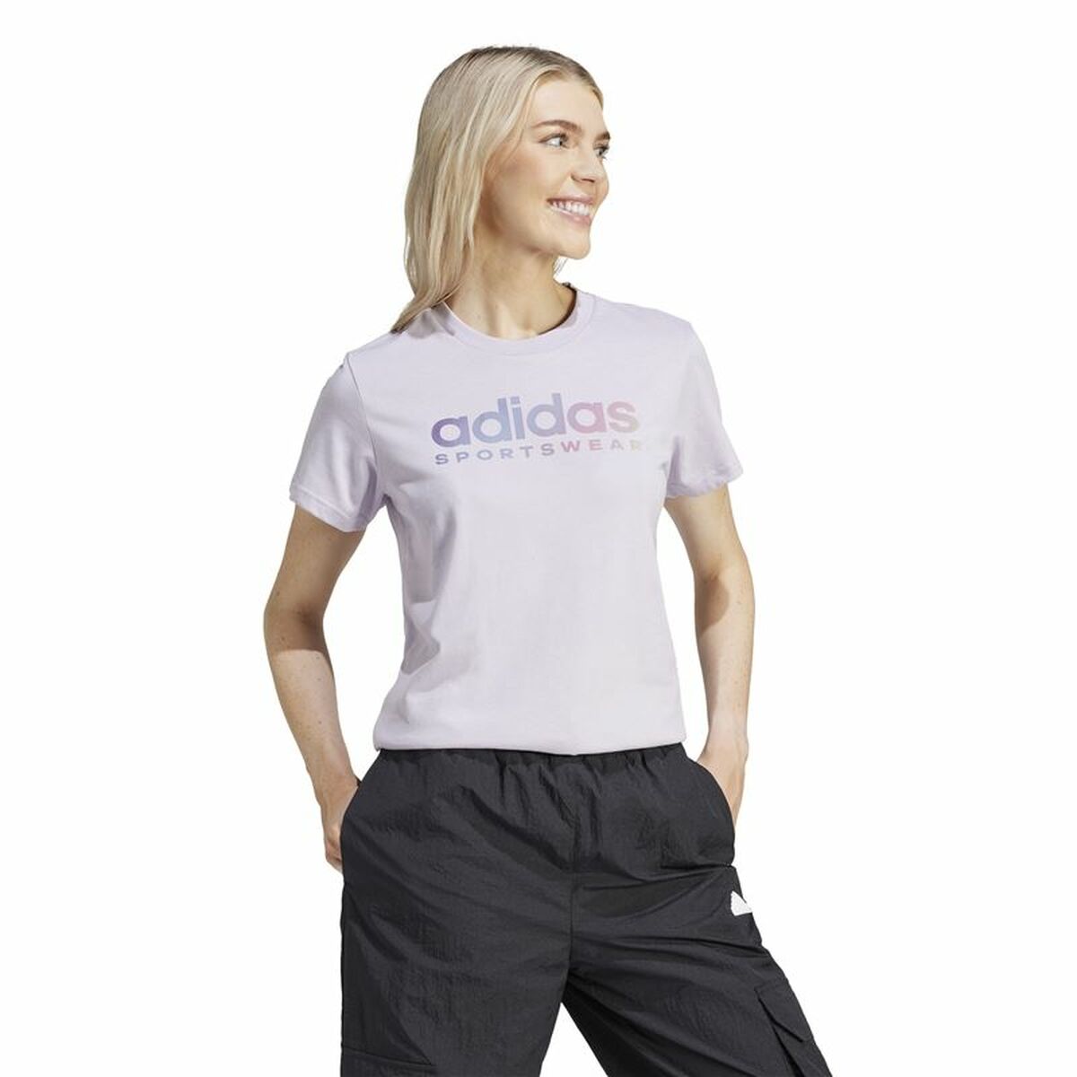 Women’s Short Sleeve T-Shirt Adidas Linear Spw Gt (XS)-3