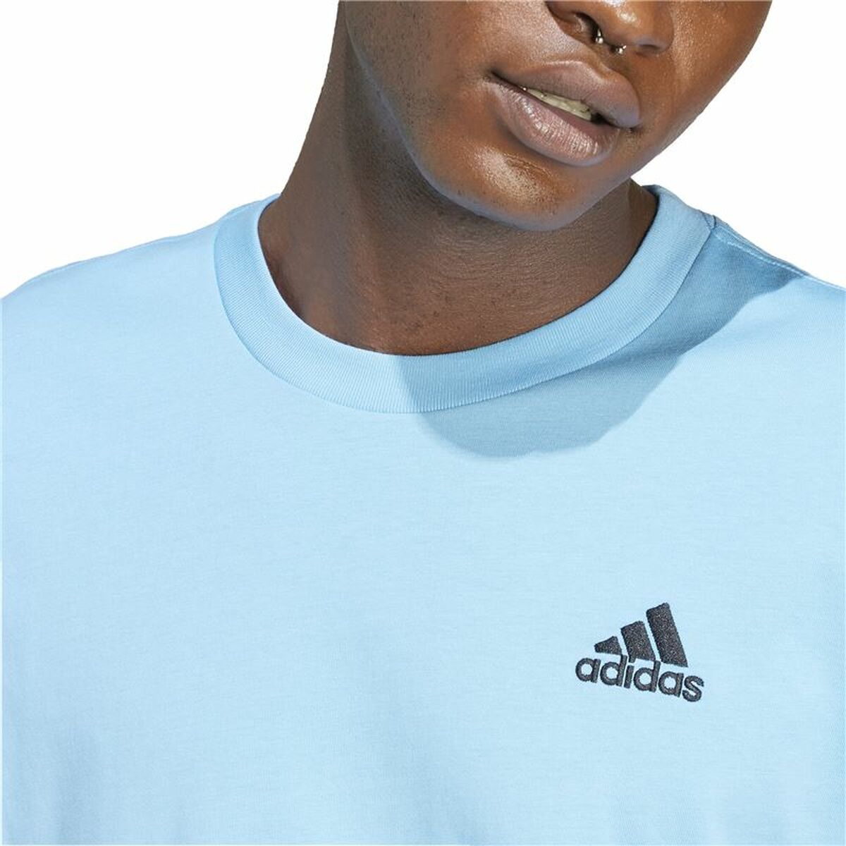 Men’s Short Sleeve T-Shirt Adidas Badge Of Sport Blue XL-2