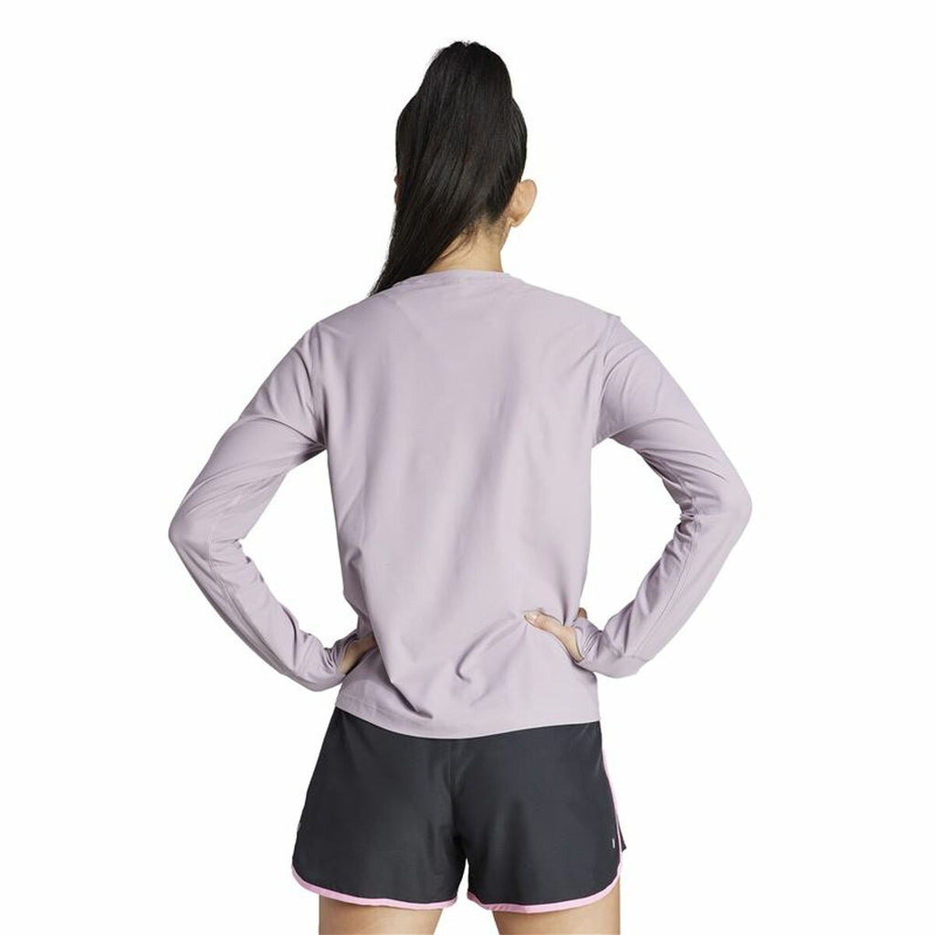 Women's long sleeve T-shirt Adidas Own the Run Purple-3