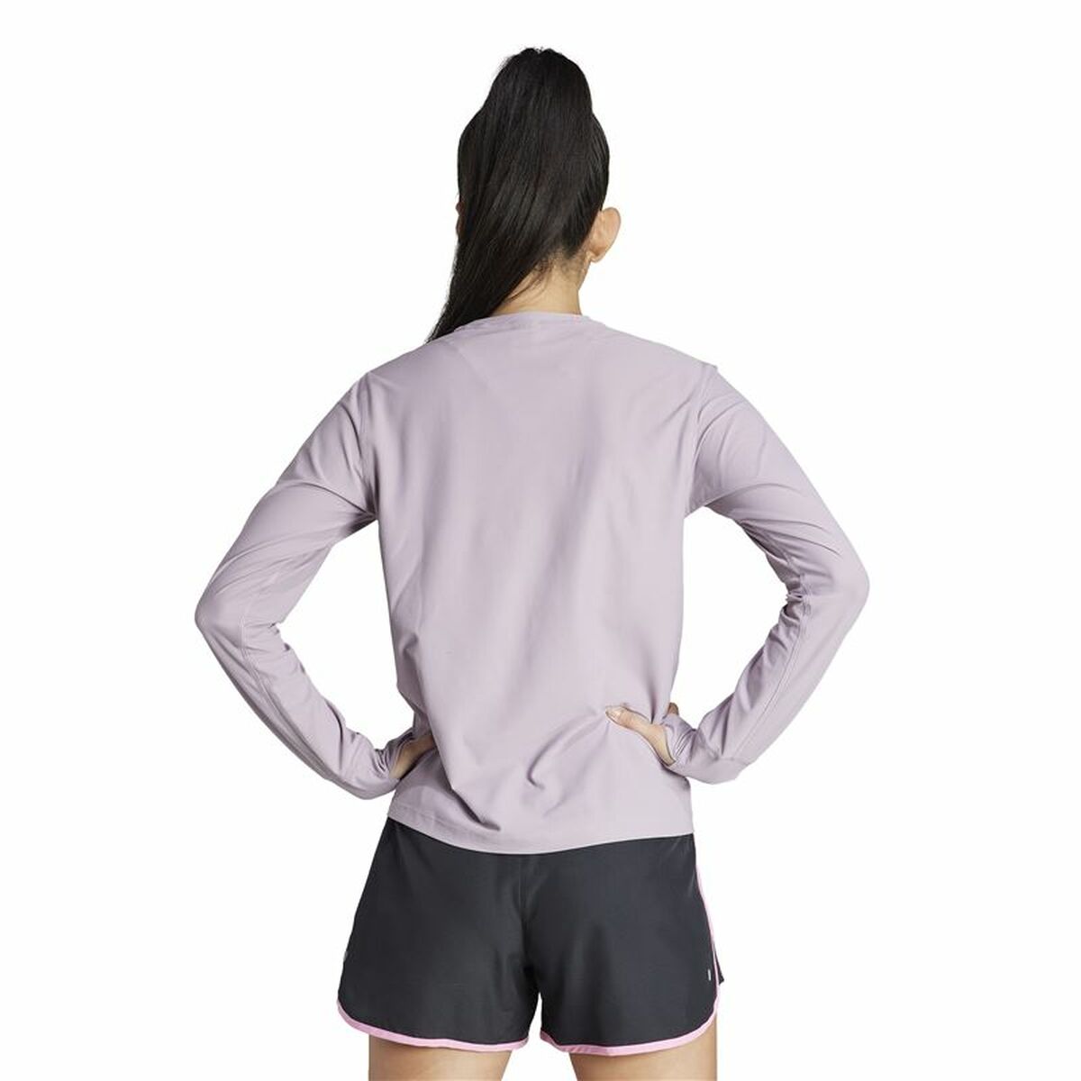 Women's long sleeve T-shirt Adidas Own the Run Purple-3
