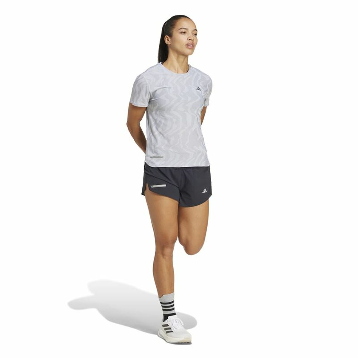 Women’s Short Sleeve T-Shirt Adidas Ultimate Engineered Running White-3