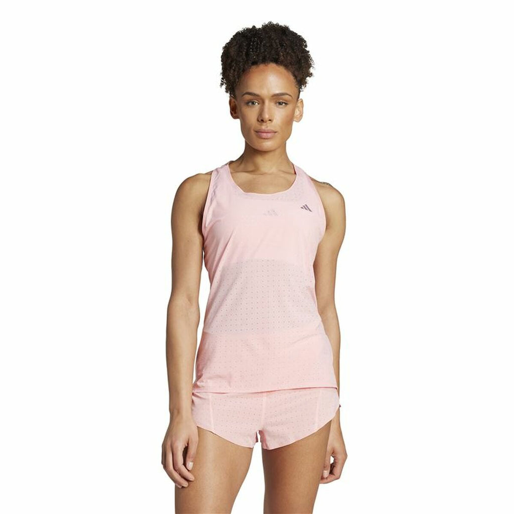Men’s Short Sleeve T-Shirt Adidas Adizero Pink-4