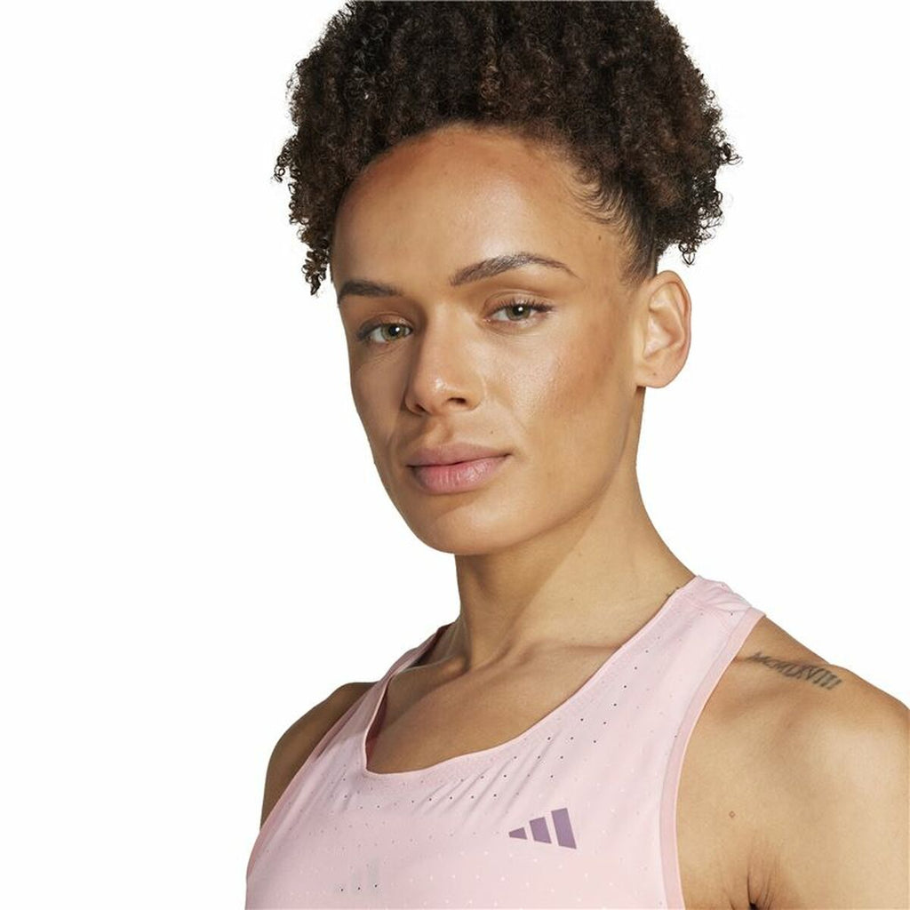 Men’s Short Sleeve T-Shirt Adidas Adizero Pink-2