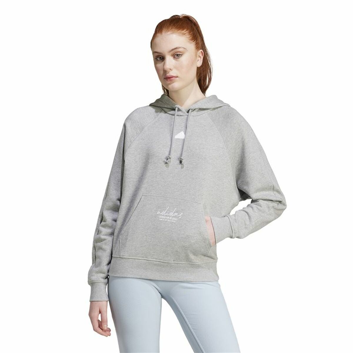 Men’s Hoodie Adidas Signature Graphic Embroidery French Grey-5