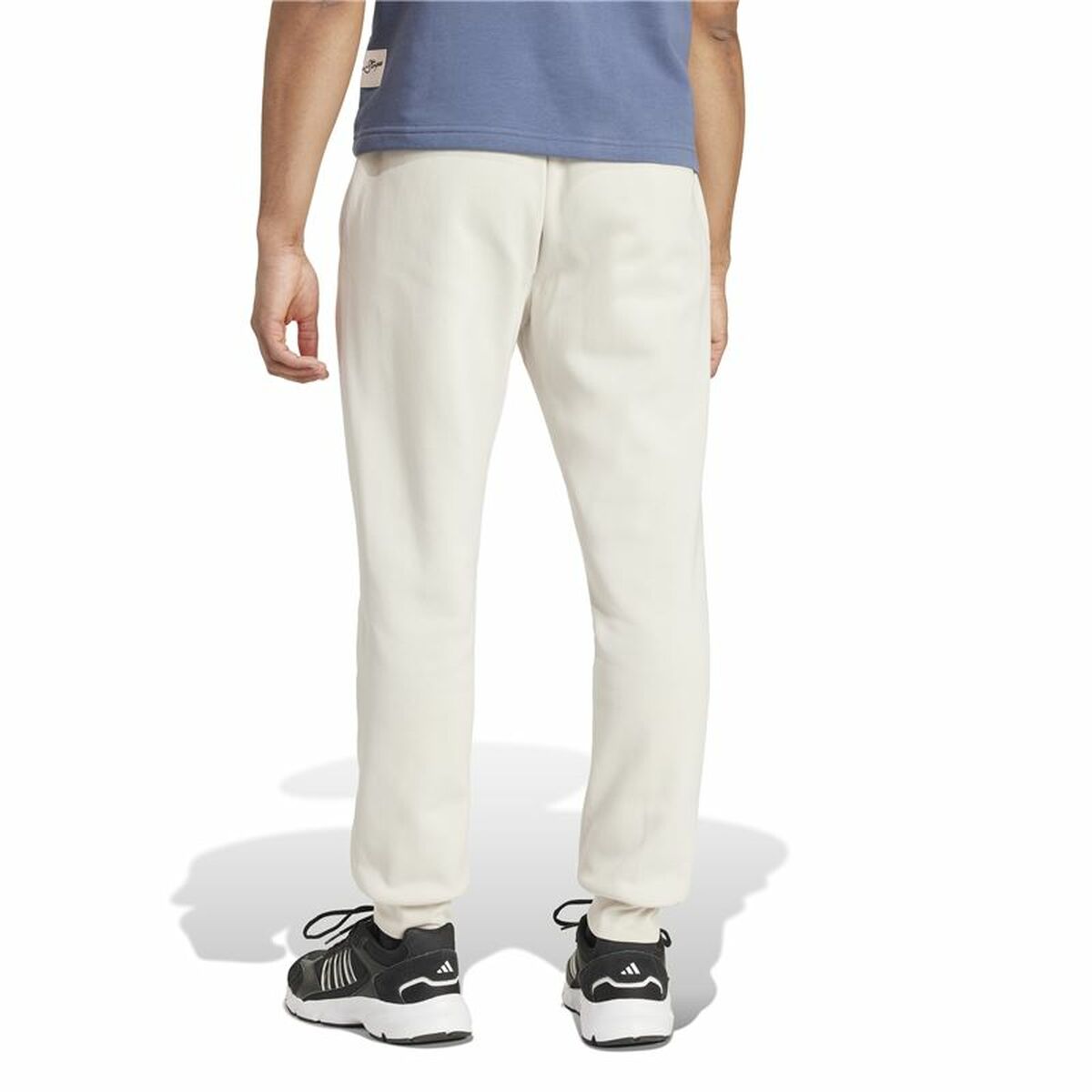 Long Sports Trousers Adidas Essentials Fleece Regular Tapered White-2
