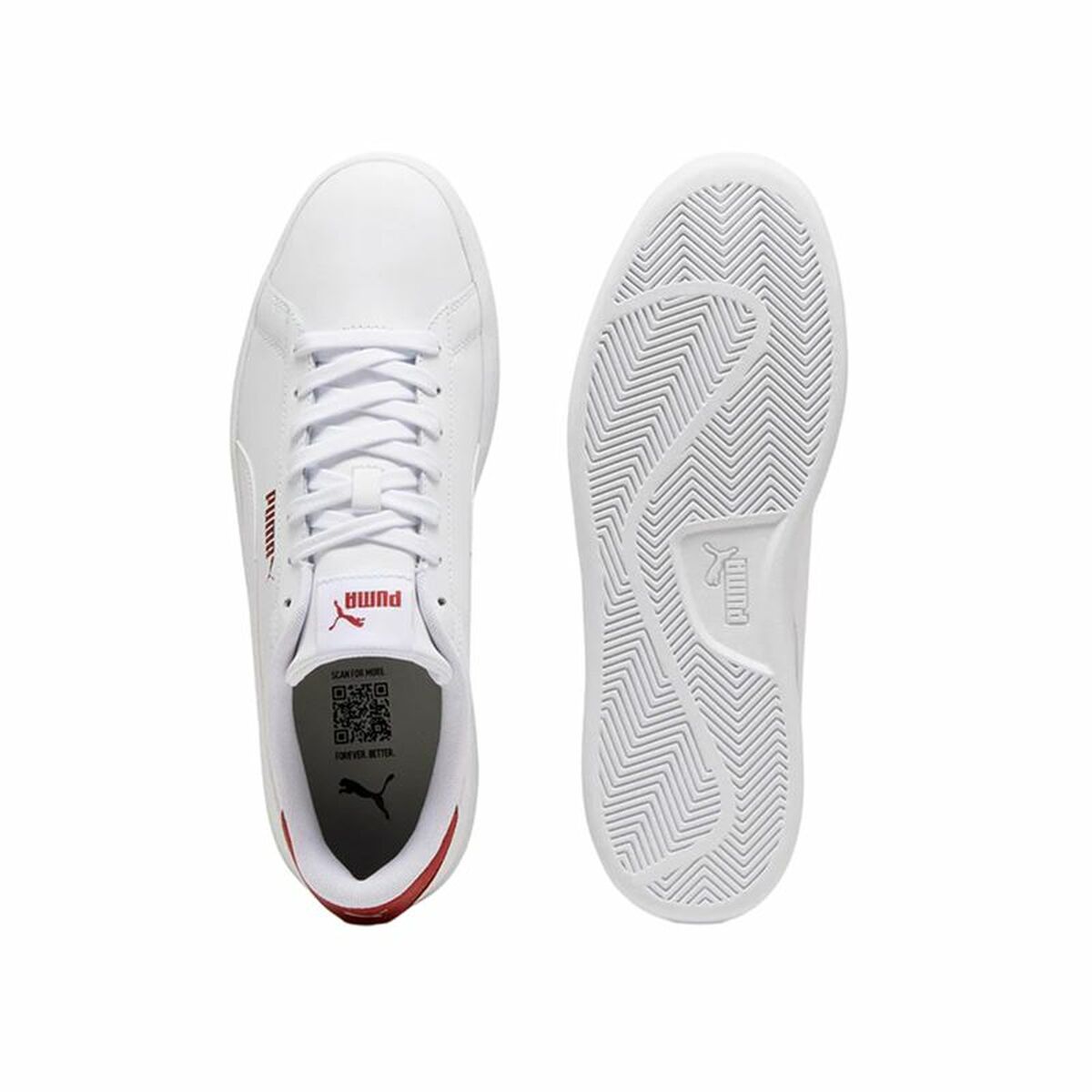 Men’s Casual Trainers Puma Smash 3.0 L White Red-3
