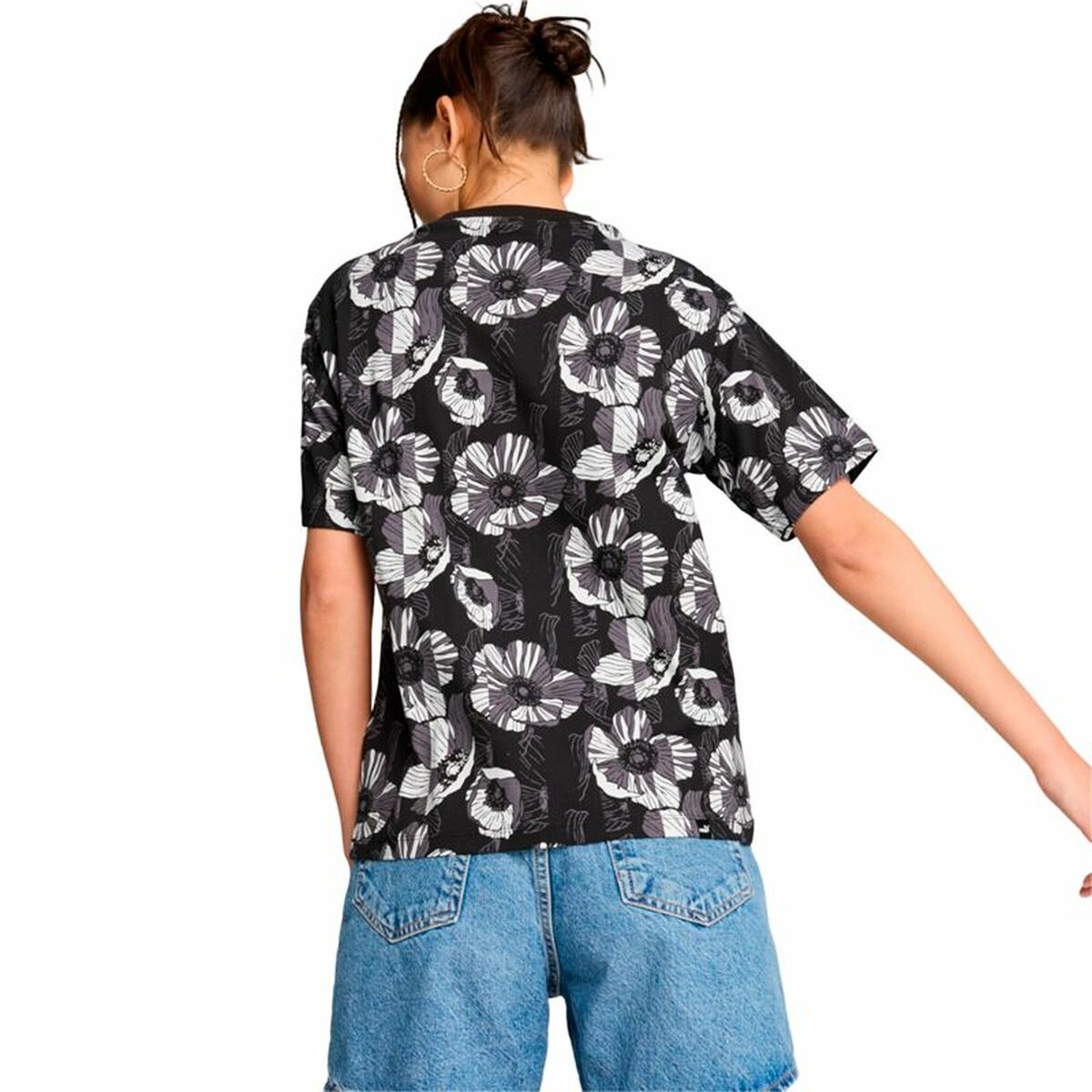 Women’s Short Sleeve T-Shirt Puma Essentials + Class Act Aop-1
