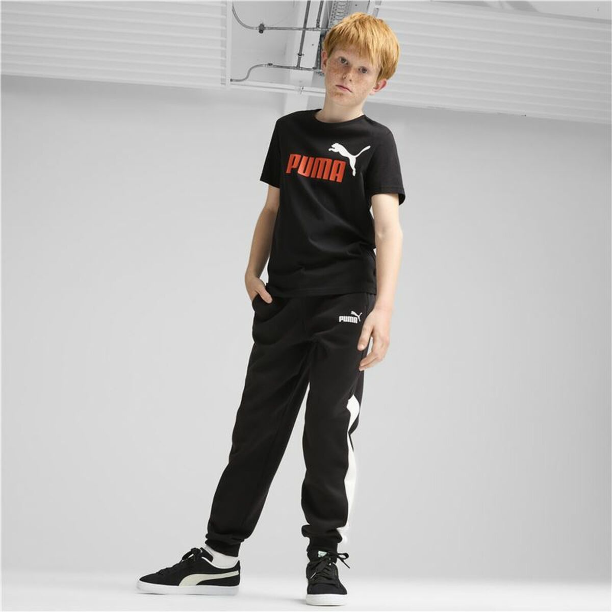 Child's Short Sleeve T-Shirt Puma Essentials+ 2 Col Logo-4