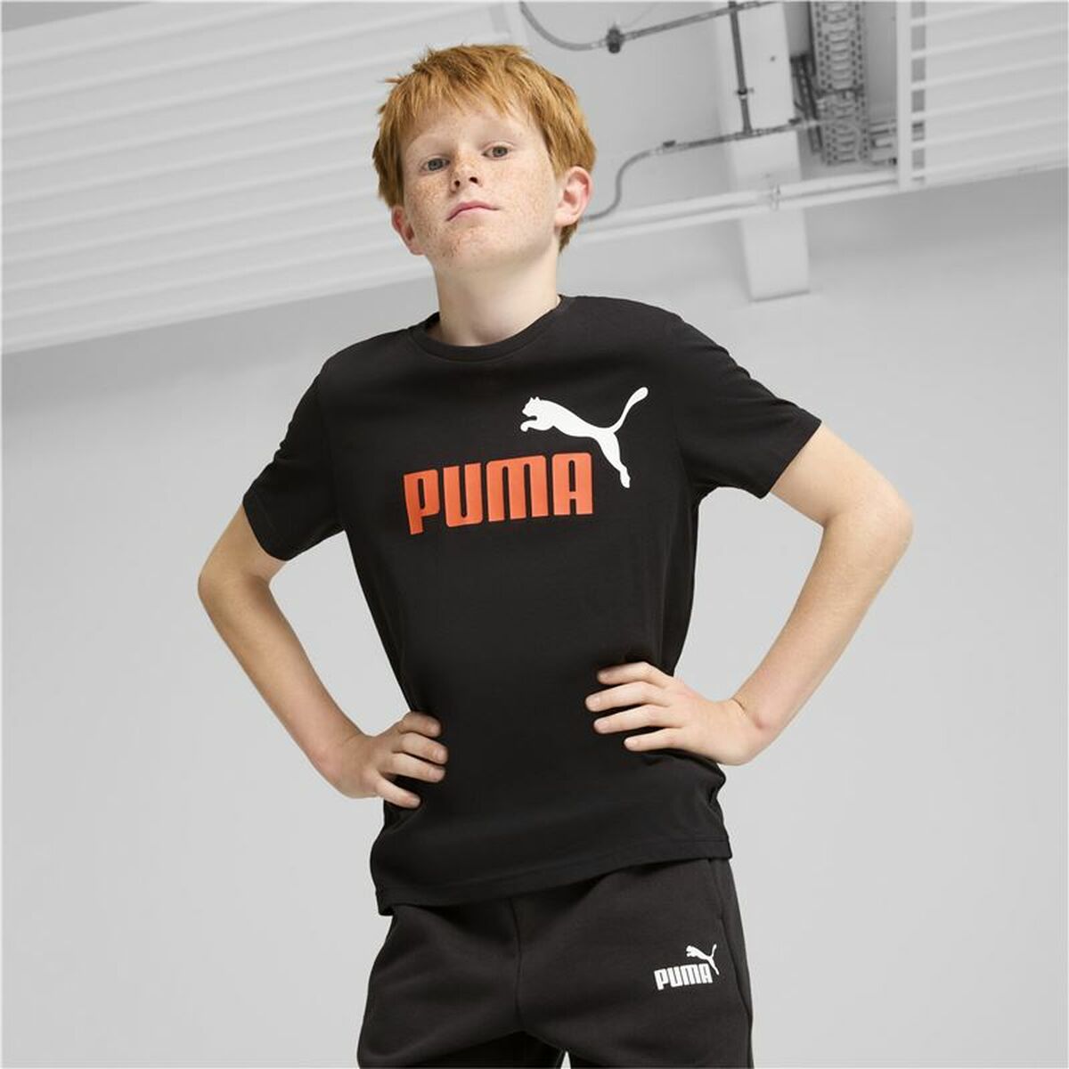 Child's Short Sleeve T-Shirt Puma Essentials+ 2 Col Logo-2