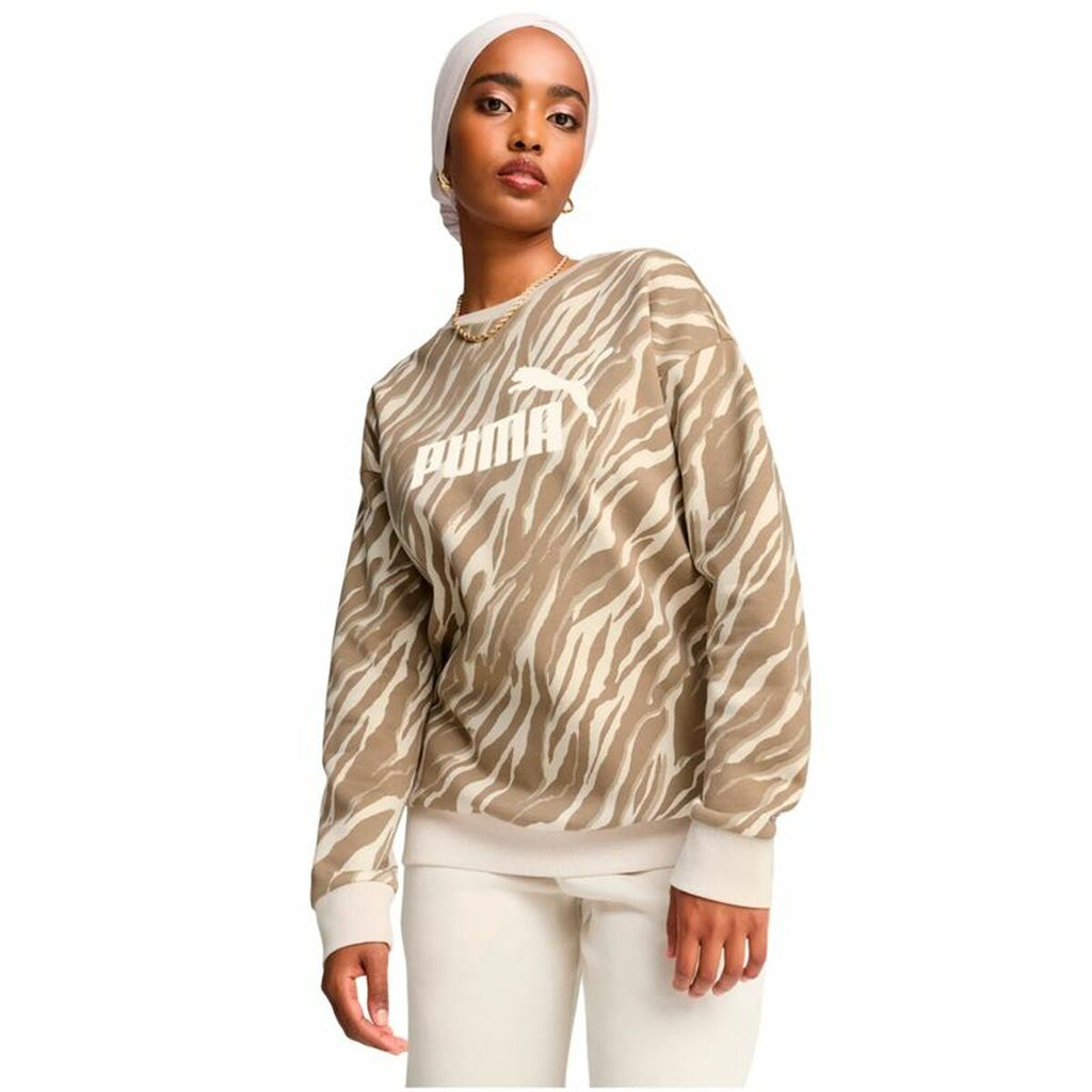 Women’s Sweatshirt without Hood Puma Essentials+ Animal Aop Crew Fl Mujer-2