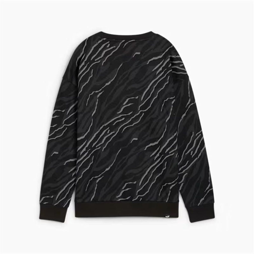 Women’s Sweatshirt without Hood Puma Essentials+ Animal Aop Crew Fl Mujer Black-4