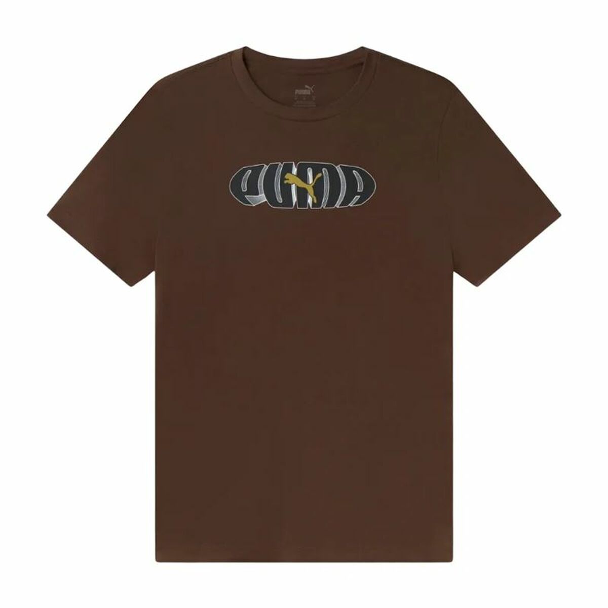 Men’s Short Sleeve T-Shirt Puma Brown-0