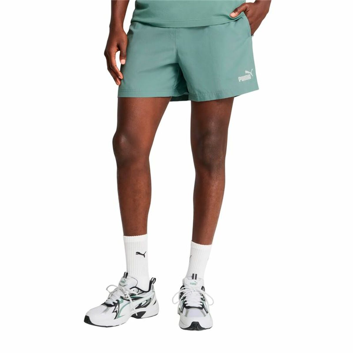 Trousers Puma Essentials Tape Woven Green-2