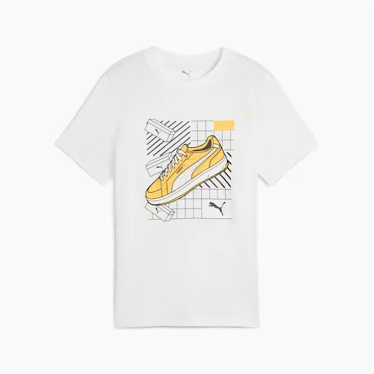 Child's Short Sleeve T-Shirt Puma Puma Graphics IV B White-3