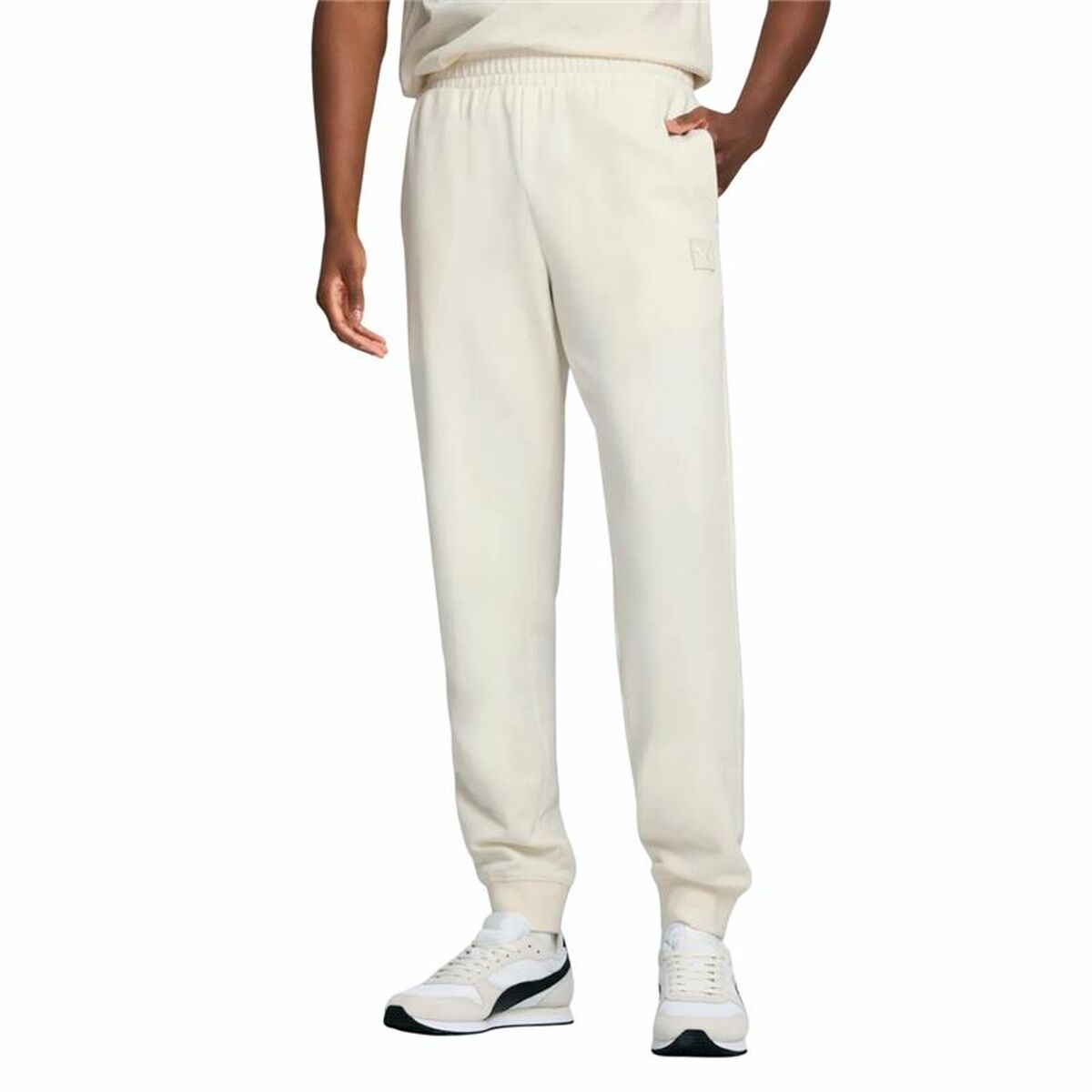Trousers Puma Essentials Elevated TR White Natural-4