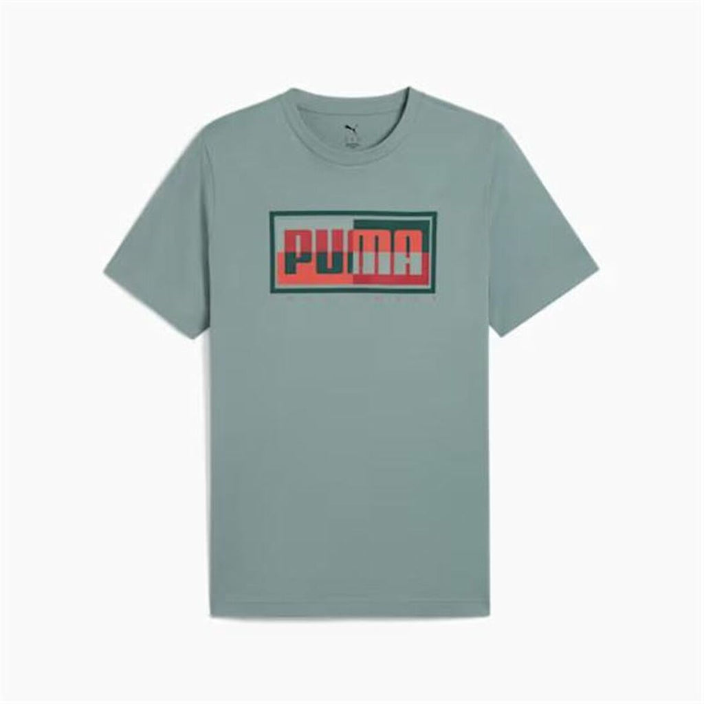 Men’s Short Sleeve T-Shirt Puma Graphics Blue Green-0