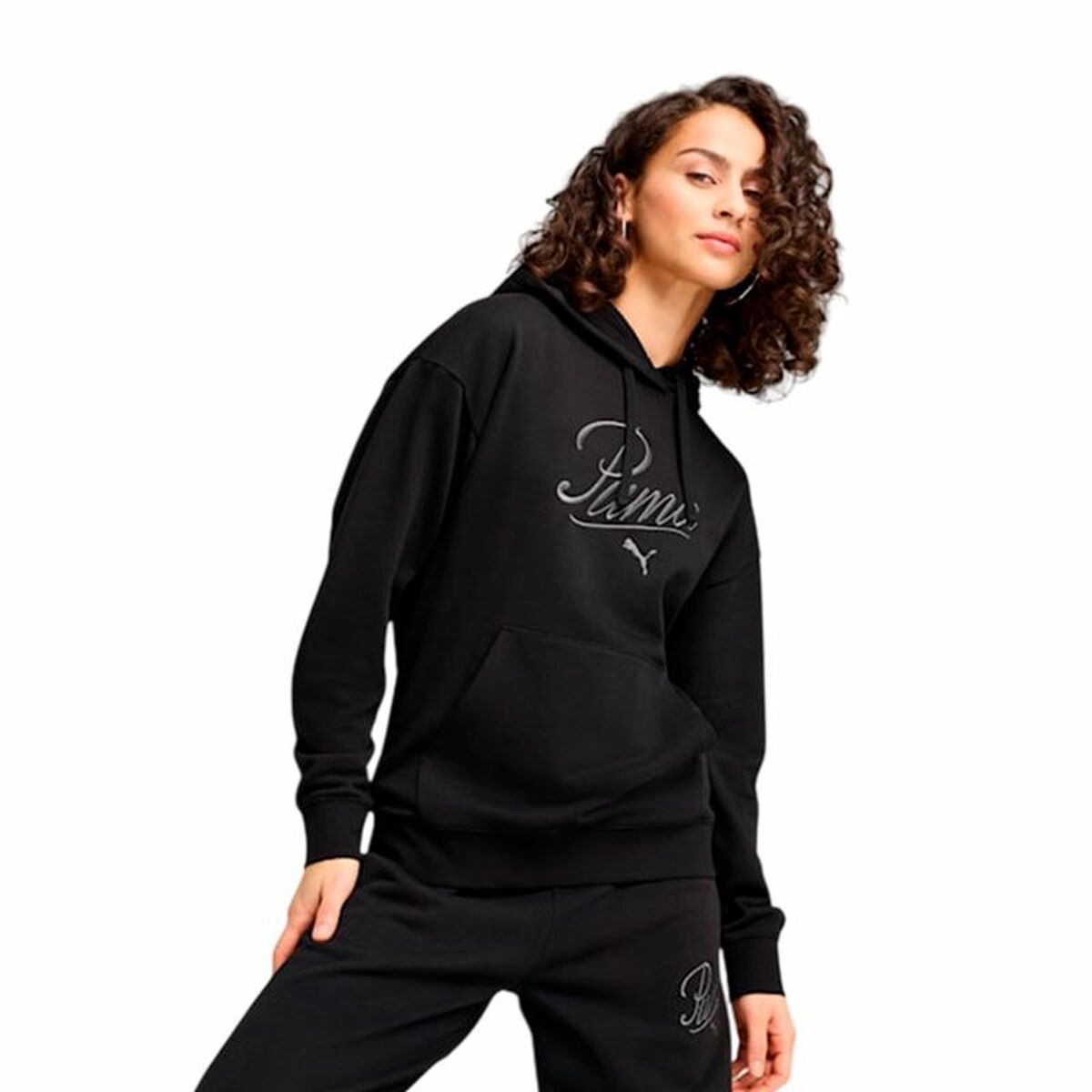 Women’s Hoodie Puma Puma Essentials Script Comfort H Black-3
