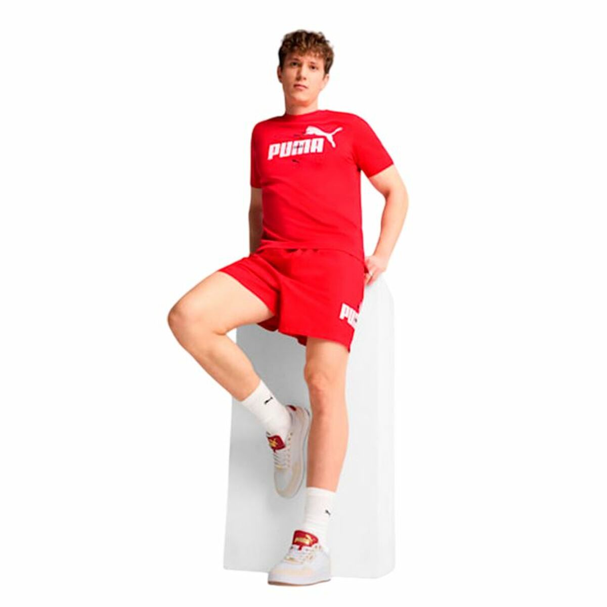 Trousers Puma Essentials Logo Lab Wo Red-2