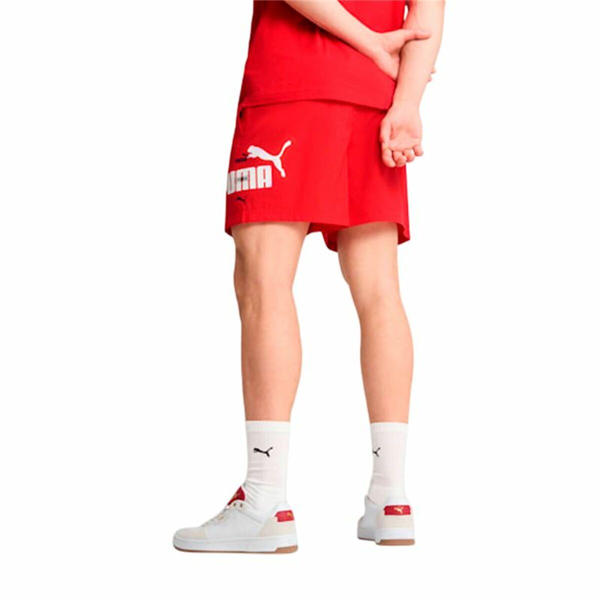 Trousers Puma Essentials Logo Lab Wo Red-1