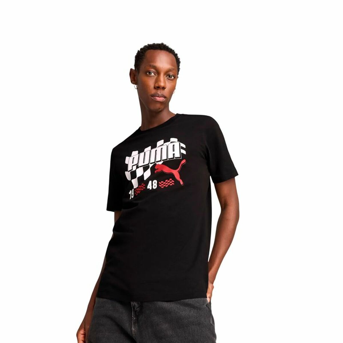 Men’s Short Sleeve T-Shirt Puma Graphics Moto Flag Black-3