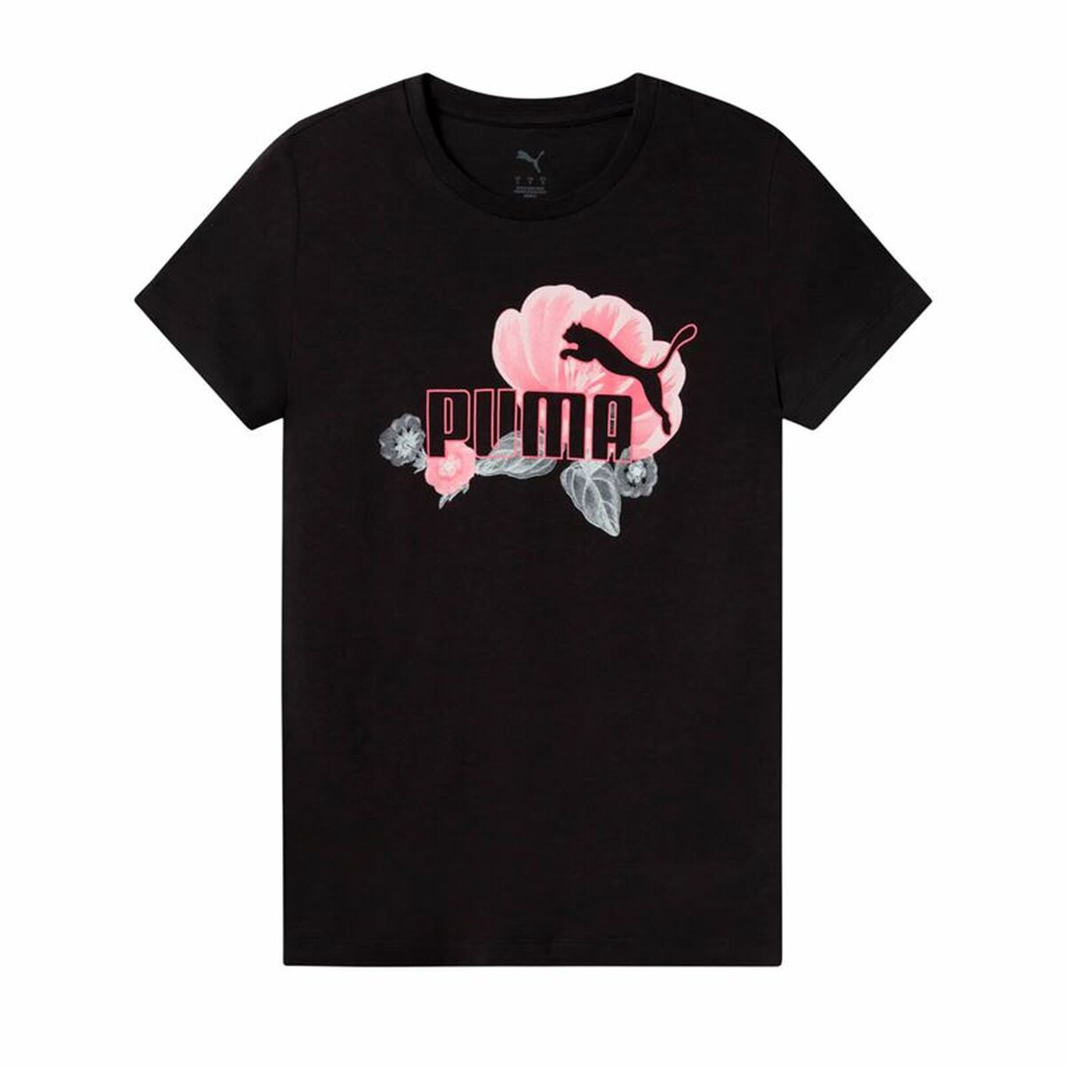 Women’s Short Sleeve T-Shirt Puma Essentials+ Floreal Big Log Black-0