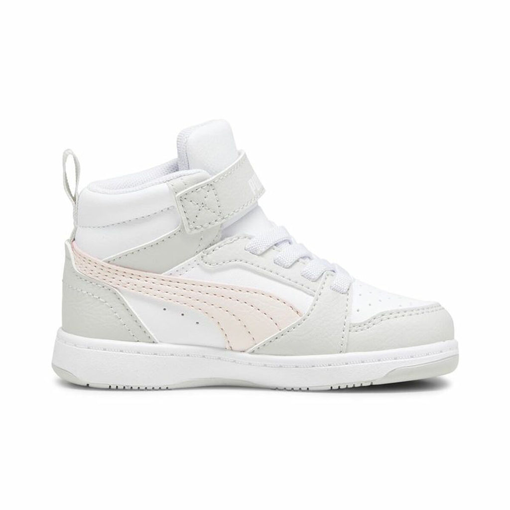 Children’s Casual Trainers Puma Rebound V6 Mid Infantil White-4