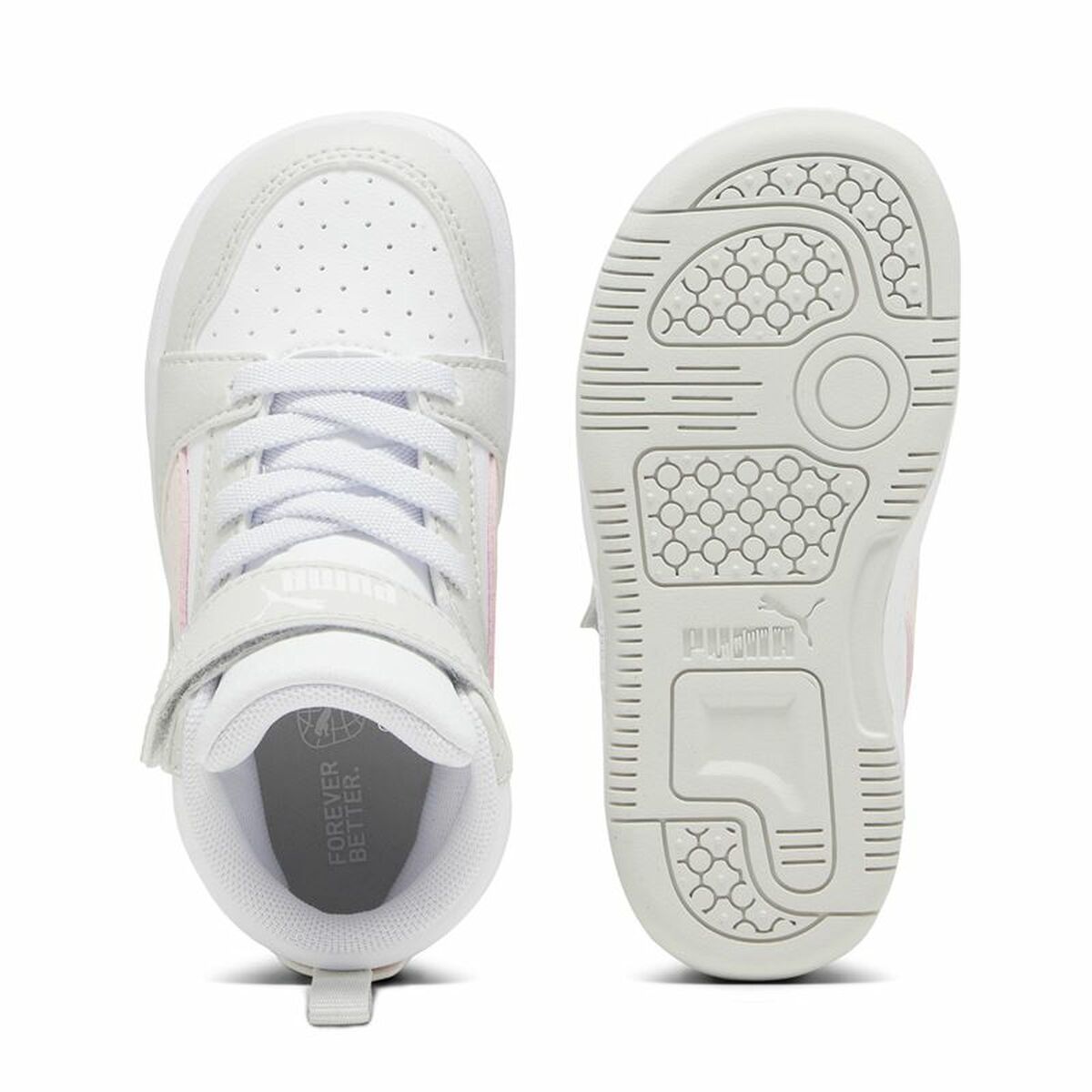Children’s Casual Trainers Puma Rebound V6 Mid Infantil White-3