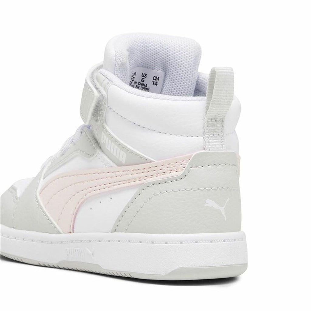 Children’s Casual Trainers Puma Rebound V6 Mid Infantil White-1