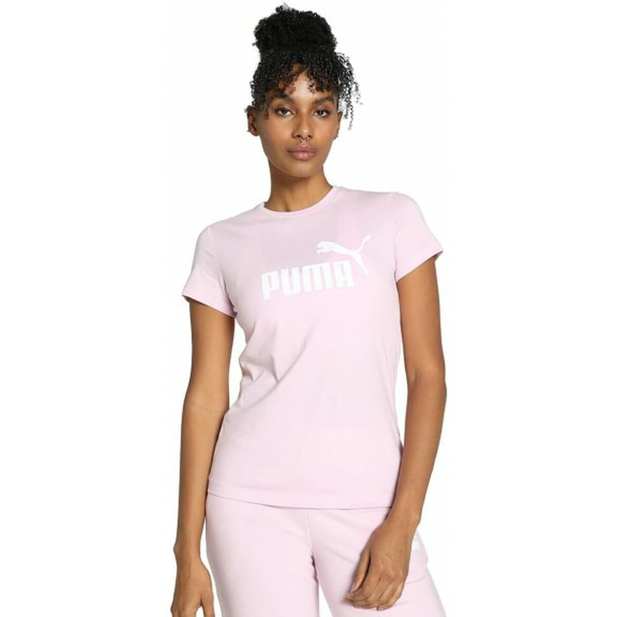 Women’s Short Sleeve T-Shirt Puma ESS LOGO TEE 586775 60 Pink-0