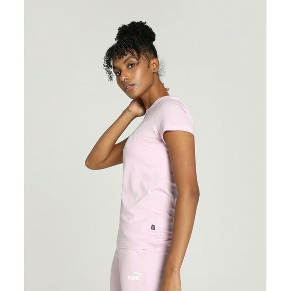 Women’s Short Sleeve T-Shirt Puma ESS LOGO TEE 586775 60 Pink-3