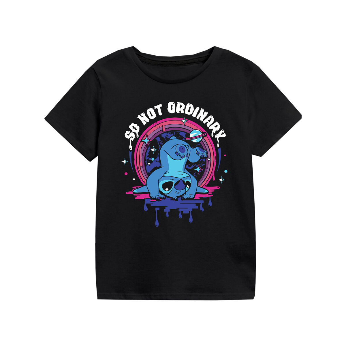 Child's Short Sleeve T-Shirt Stitch So Not Ordinary Black-0