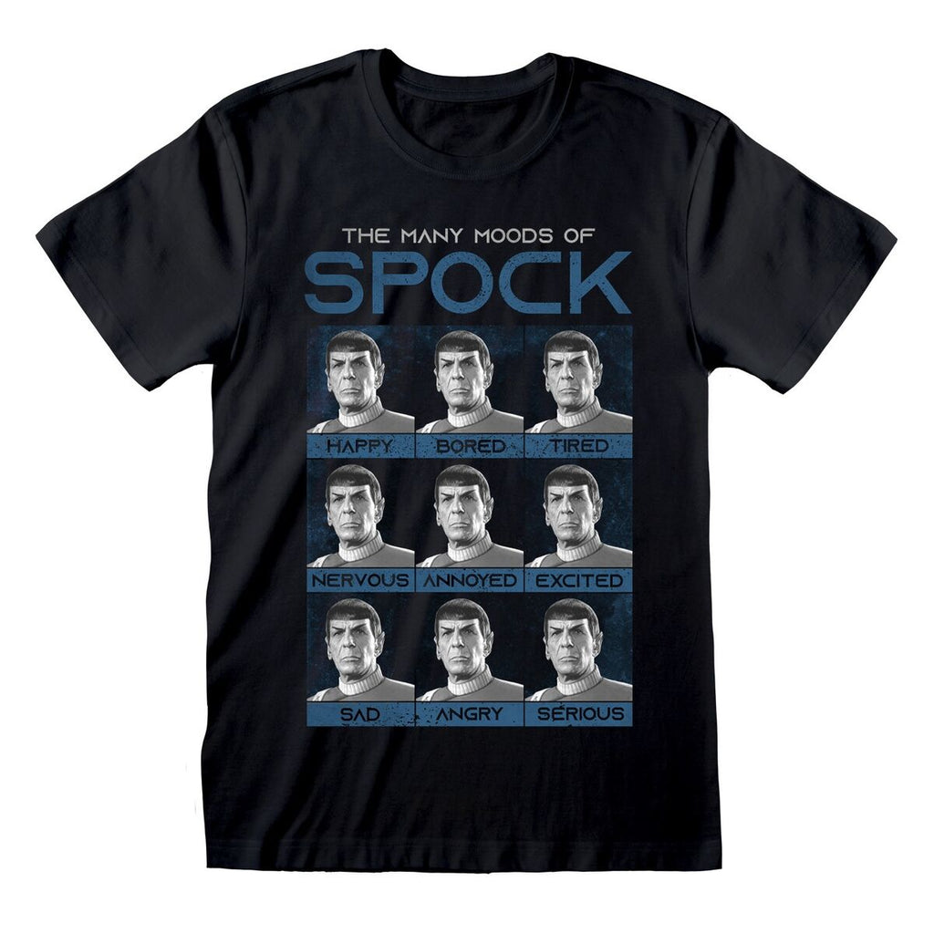 Unisex Short Sleeve T-Shirt Star Trek Many Mood Of Spock Black-0