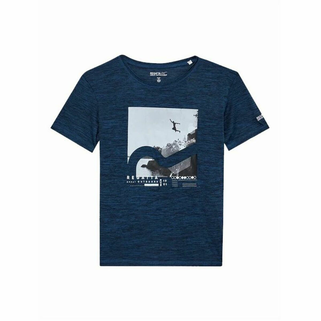 Children’s Short Sleeve T-Shirt Regatta Alvarado VII Bluewingmarl Blue-0